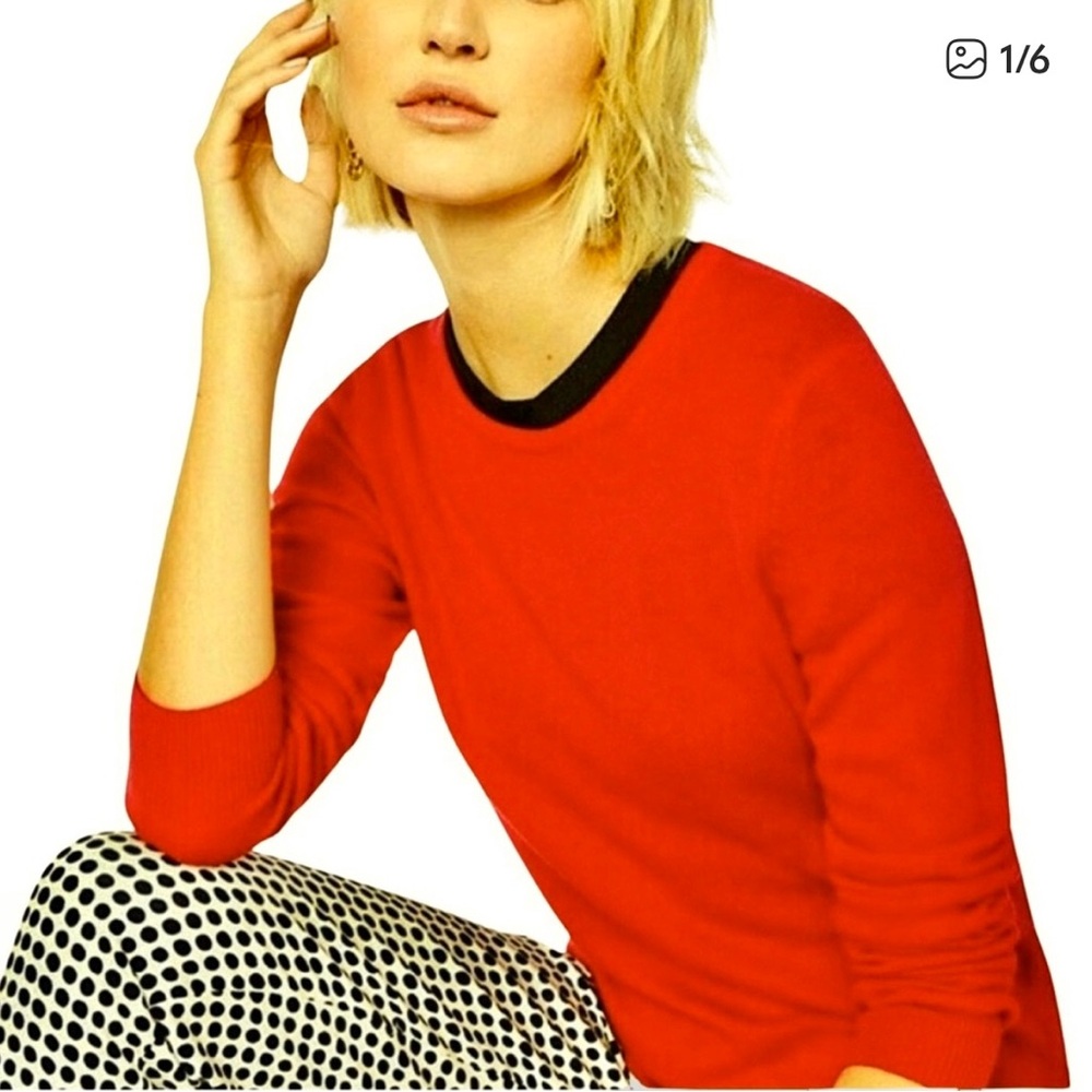 100% Cashmere Sweater by Charter Club Luxury Black Label Bright Red Size Large